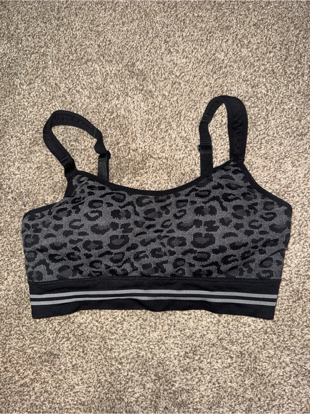 Black Leopard Pumping Nursing Sports Bra